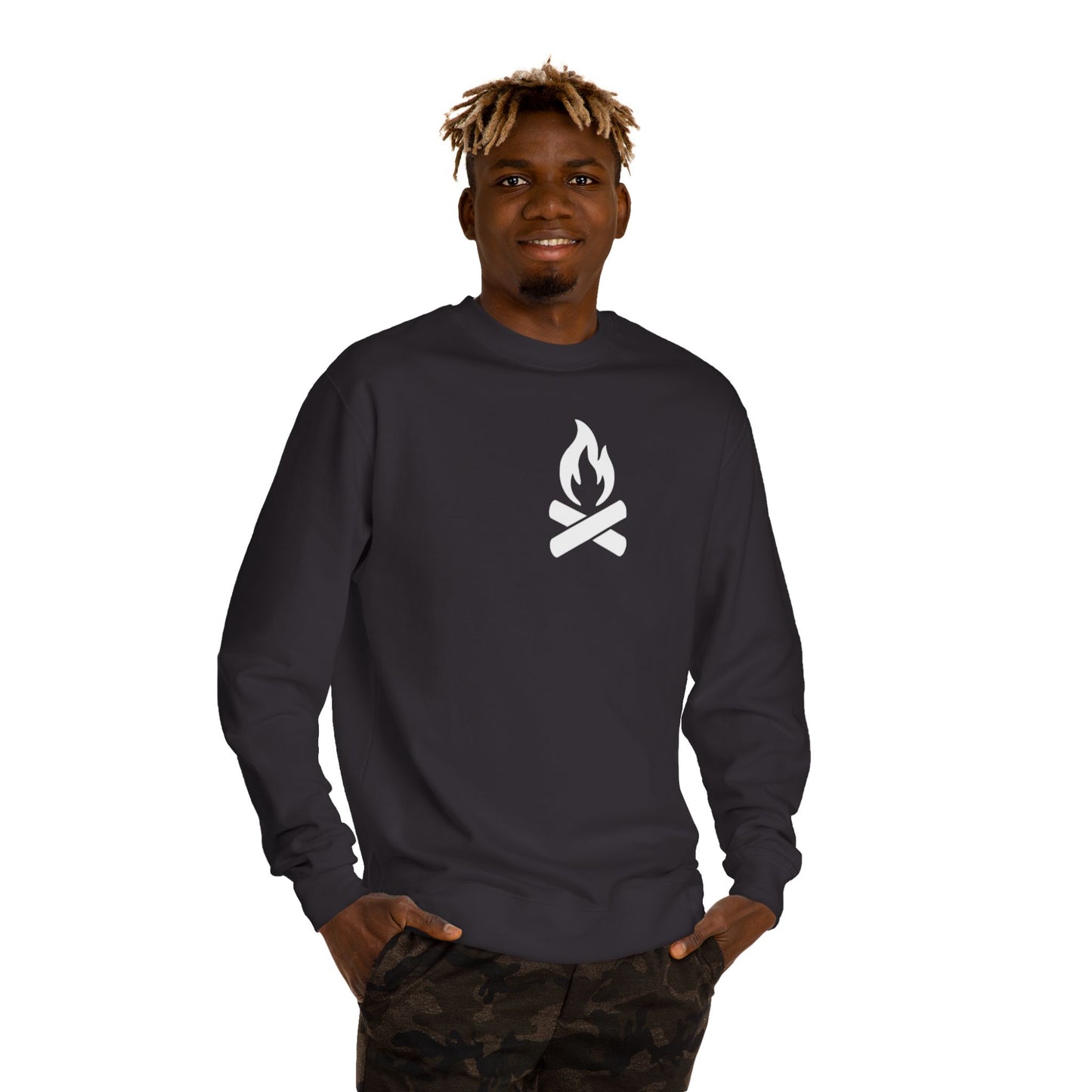 Bored Dad Co. Crewneck Sweatshirt — Campfire Logo Casual Pullover
