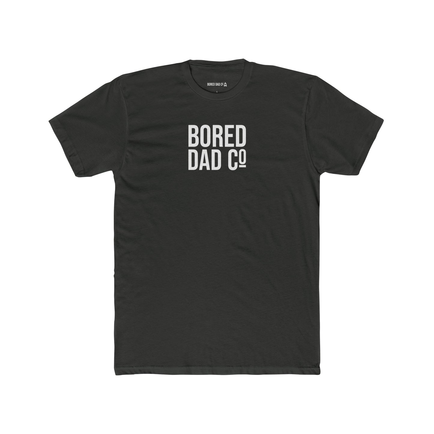 Bored Dad Co. Crew Tee — Minimalist Campfire Graphic T‑Shirt for Dads