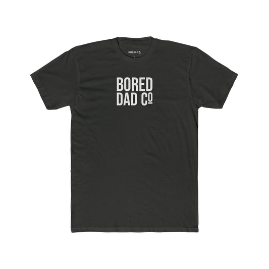 Bored Dad Co. Crew Tee — Minimalist Campfire Graphic T‑Shirt for Dads