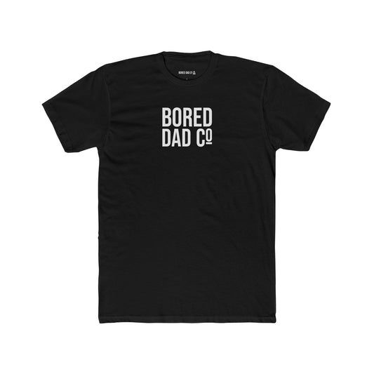 Bored Dad Co. Crew Tee — Minimalist Campfire Graphic T‑Shirt for Dads