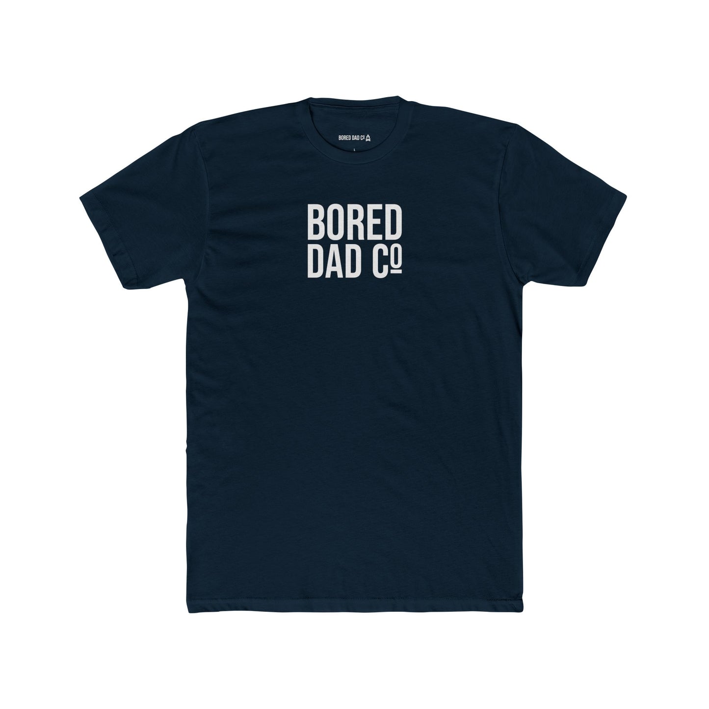 Bored Dad Co. Crew Tee — Minimalist Campfire Graphic T‑Shirt for Dads